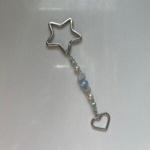 Handmade pastel heart keychain